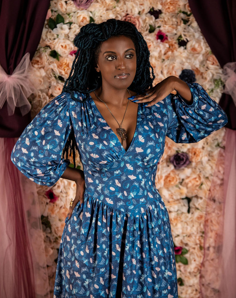 Jezebel Dress in Cosmic Moth