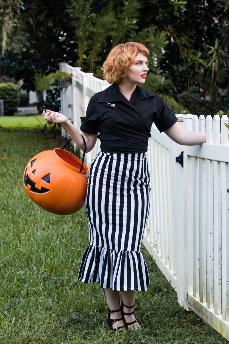Black and White Stripe Veronica Skirt
